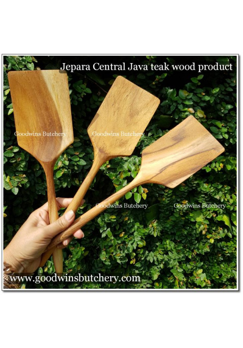 Jepara teakwood WOODEN SPATULA FLAT sodet sutil kayu jati 32x8cm